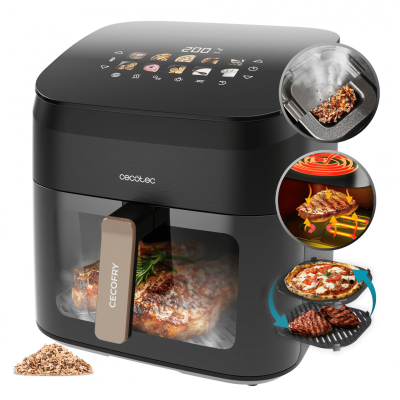 Cecotec Cecofry&Grill Smokin' 8500 Φριτέζα αέρος, 8.5 L, 2200 W, Μαύρο