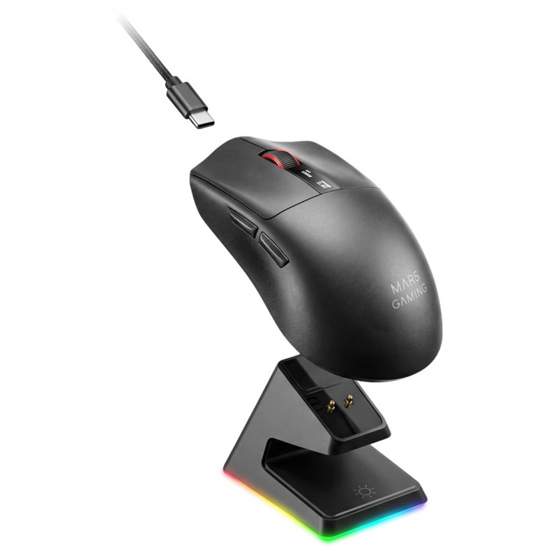 Mars Gaming MMW-ELITE Ασύρματο Gaming Ποντίκι, 20000 DPI, Bluetooth 5.4, 2.4 GHz, Μαύρο