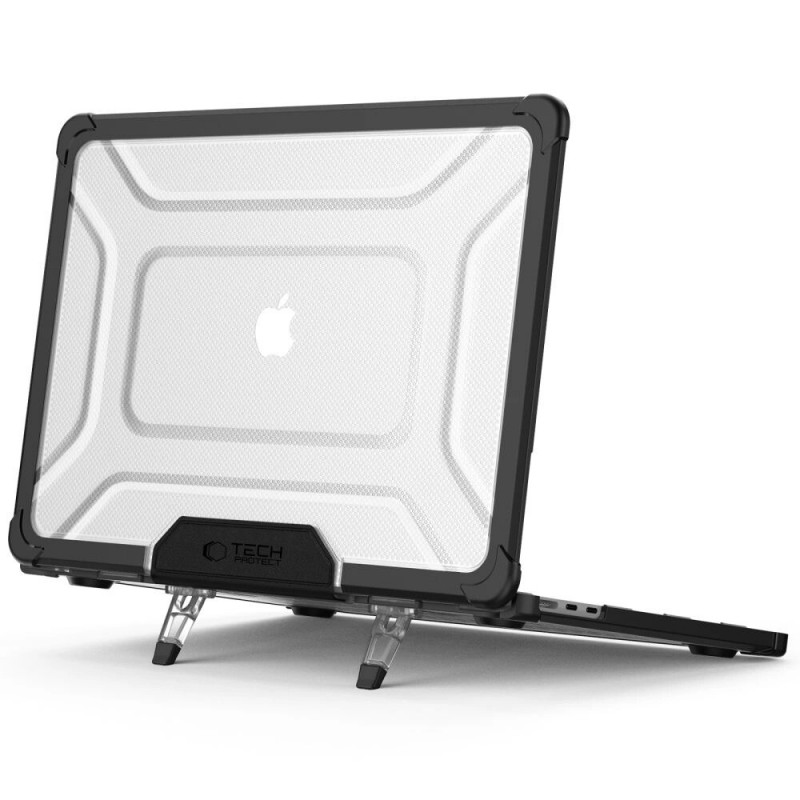 Θήκη Tech-Protect SmartShell Pro για Apple MacBook Air 13" (M2/M3/M4/M5) 2023-2025, μαύρη/διαφανής