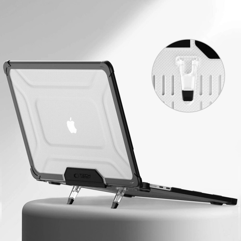 Θήκη Tech-Protect SmartShell Pro για Apple MacBook Air 13" (M2/M3/M4/M5) 2023-2025, μαύρη/διαφανής