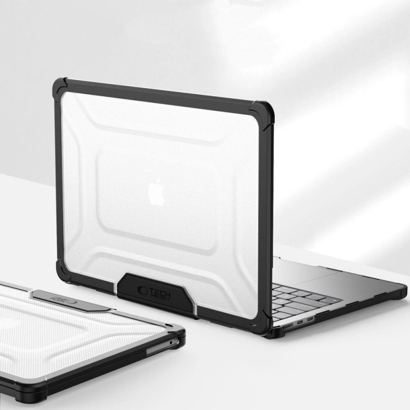 Θήκη Tech-Protect SmartShell Pro για Apple MacBook Air 13" (M2/M3/M4/M5) 2023-2025, μαύρη/διαφανής