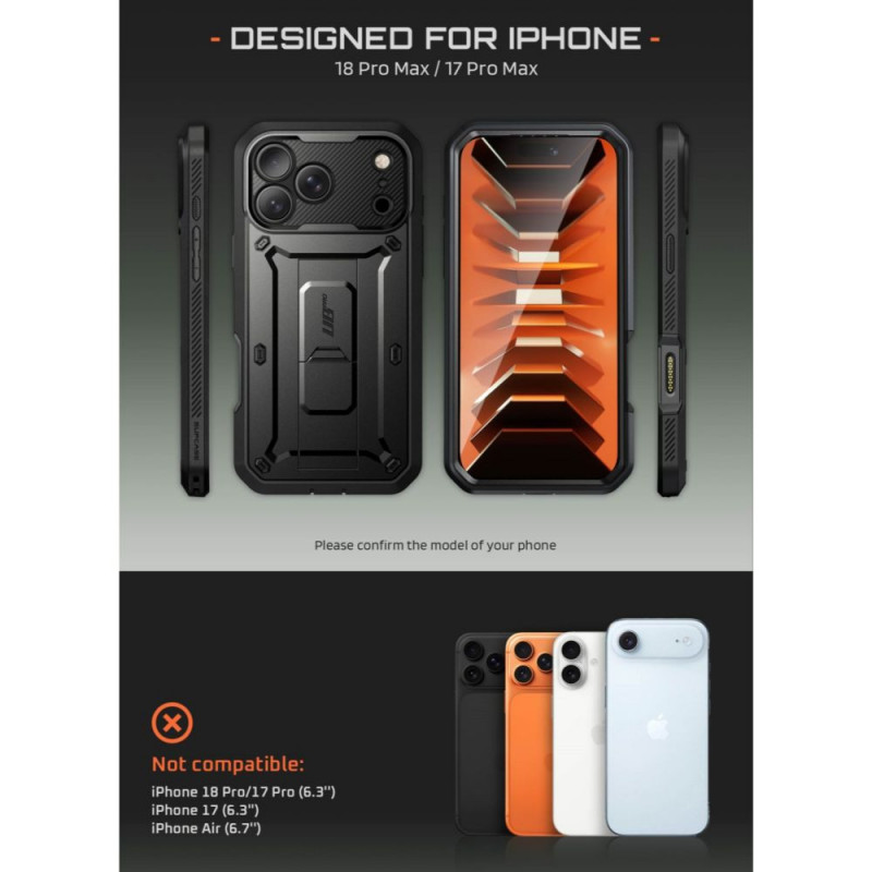 Θήκη Supcase Unicorn Beetle Pro για Apple iPhone 17 Pro Max / 18 Pro Max, μαύρη