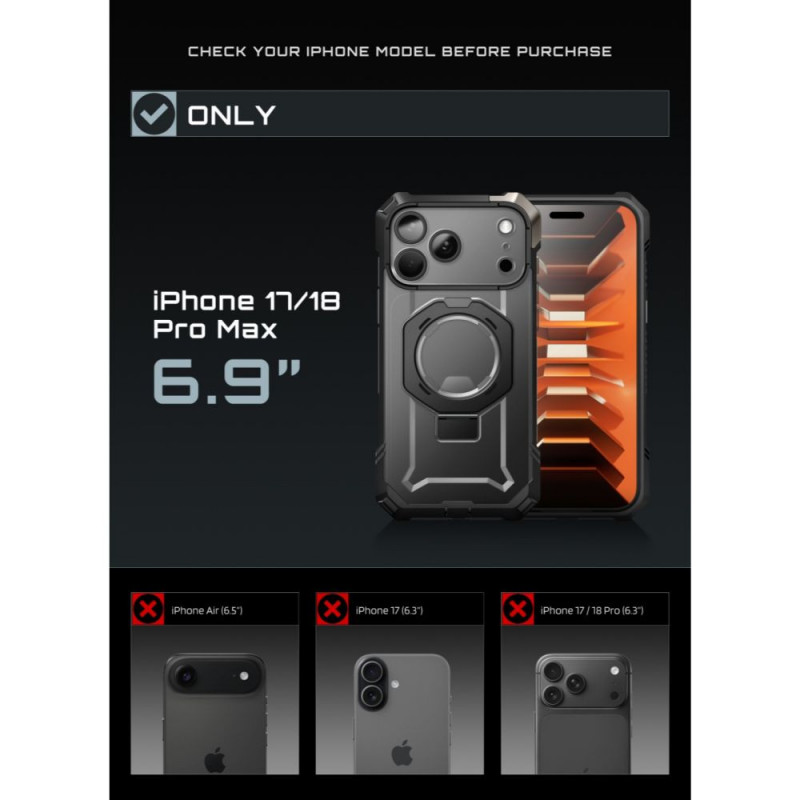 Θήκη Supcase UB Grip Mag MagSafe για Apple iPhone 17 Pro Max / 18 Pro Max, Μαύρη