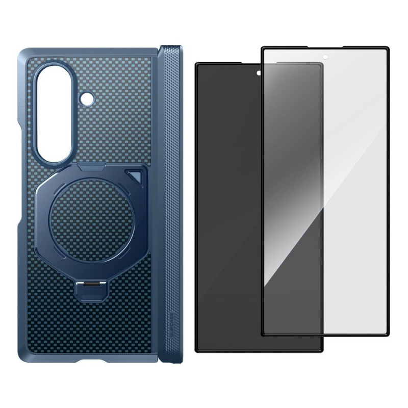 Θήκη Supcase UB Aero MagSafe για Samsung Galaxy Z Fold 8 Ultra με θωρακισμένο γυαλί και γυαλί απορρήτου, Aramid Blue