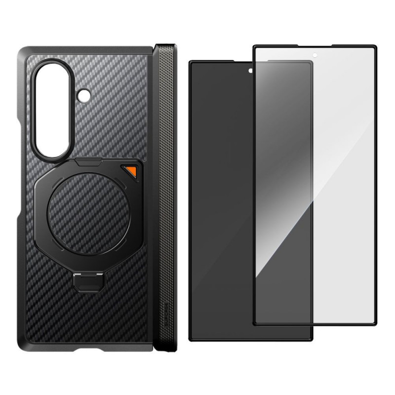 Θήκη Supcase UB Aero MagSafe για Samsung Galaxy Z Fold 8 Ultra με θωρακισμένο γυαλί και γυαλί απορρήτου, μαύρη αραμιδική