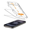 Tech-Protect Quick Set+ Προστατευτικό Οθόνης από Σκληρυμένο Γυαλί για Apple iPhone 15 / 16, Μαύρο (2 τεμ.)