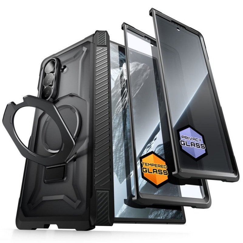 Θήκη Supcase UB Grip Mag MagSafe για Samsung Galaxy Z Fold 8 με tempered glass και privacy glass, μαύρη
