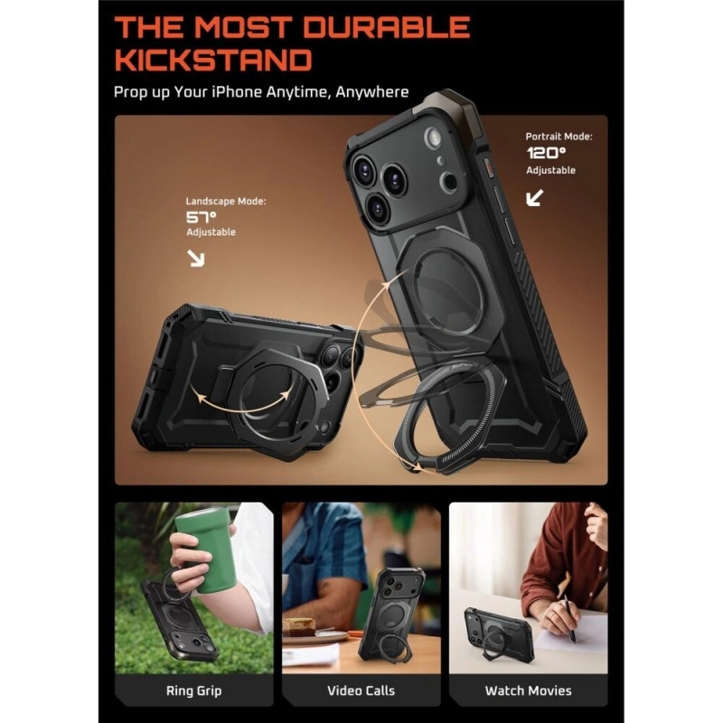 Θήκη Supcase Unicorn Beetle Grip Mag MagSafe για Apple iPhone 17 Pro Max, μαύρη