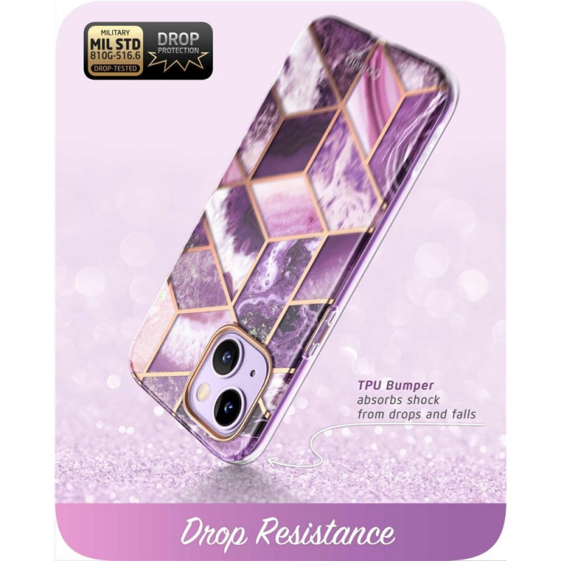 Θήκη Supcase Cosmo για Apple iPhone 14 Plus / 15 Plus, μωβ μαρμάρου