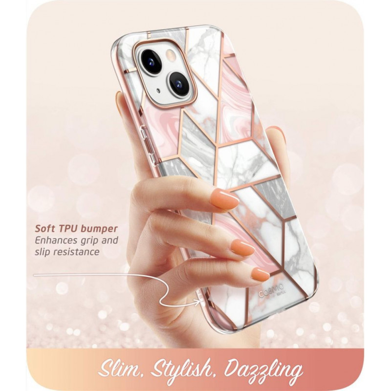 Θήκη Supcase Cosmo για Apple iPhone 14 Plus / 15 Plus, ροζ μάρμαρο