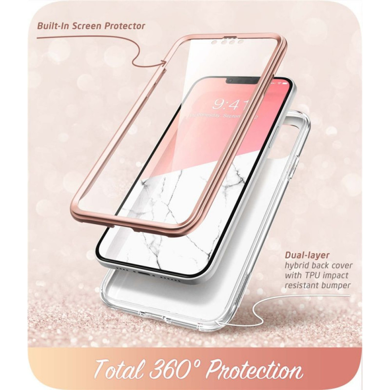 Θήκη Supcase Cosmo για Apple iPhone 14 Plus / 15 Plus, ροζ μάρμαρο