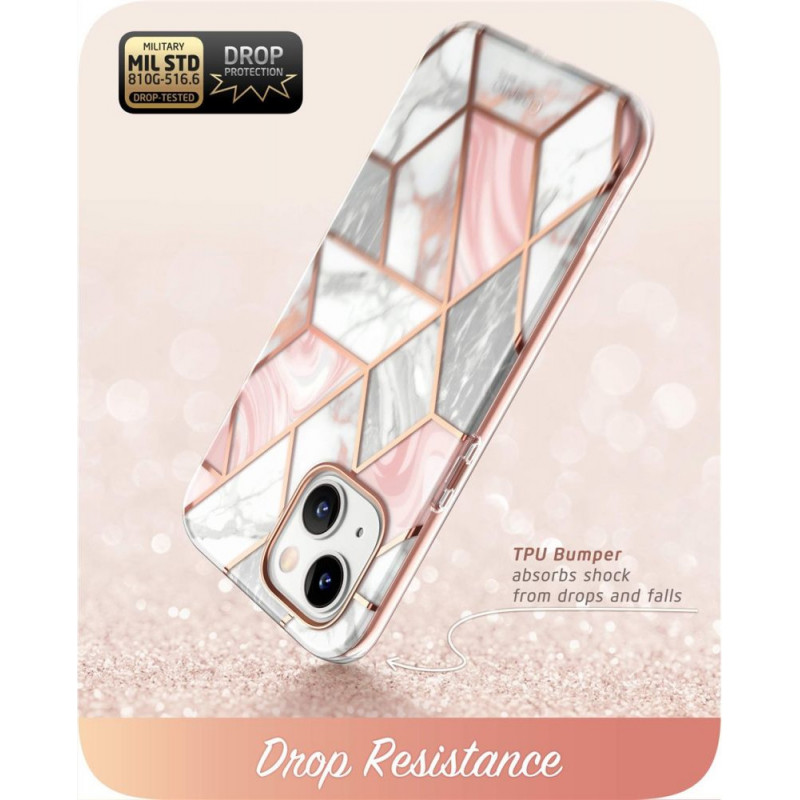 Θήκη Supcase Cosmo για Apple iPhone 14 Plus / 15 Plus, ροζ μάρμαρο