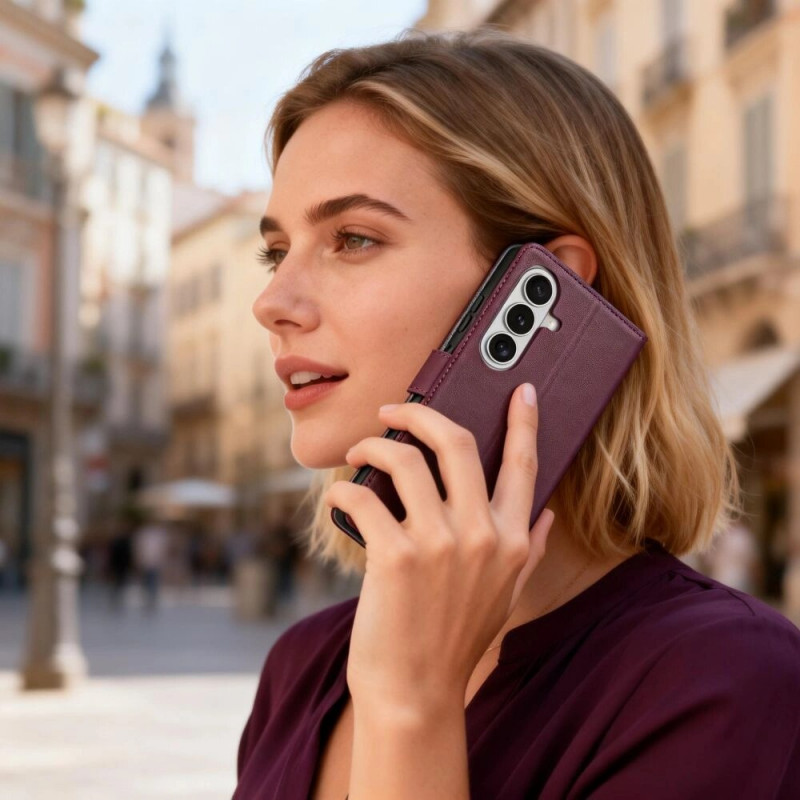 Θήκη πορτοφόλι Tech-Protect για Samsung Galaxy A57 5G, Burgundy