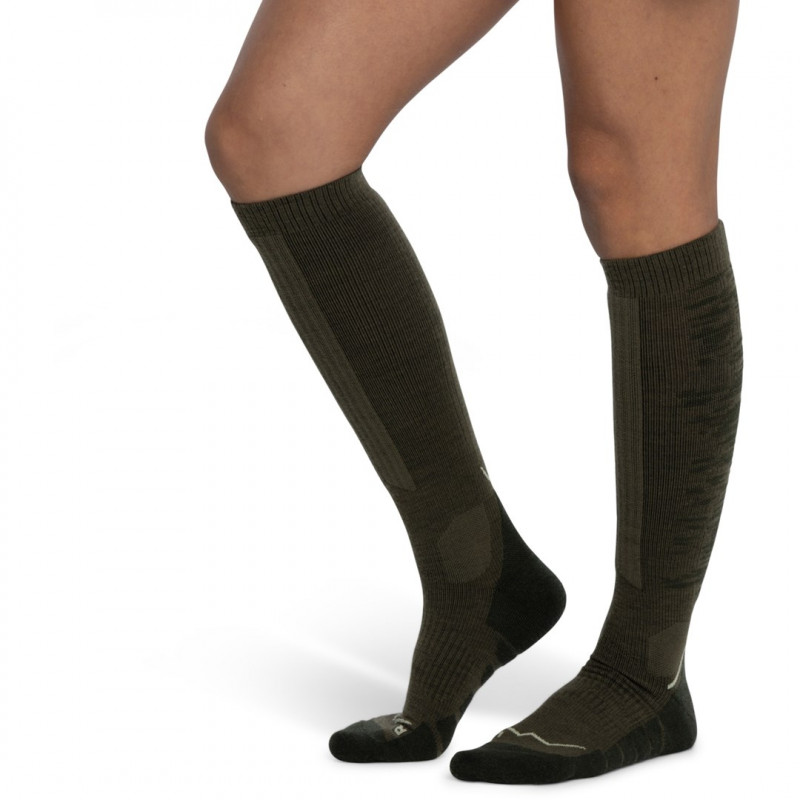 Buff Merino HW Over The Calf Κάλτσες HWO2 Λαδί Πράσινο L