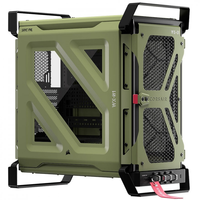 Κουτί Υπολογιστή Mid-Tower Corsair WARTHOG Performance CC-9011350-WW, E-ATX, Πλαϊνό Πάνελ από Σκληρυμένο Γυαλί, Πράσινο