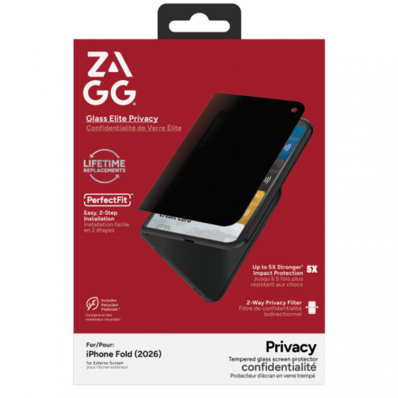 ZAGG InvisibleShield Glass Elite Privacy Προστατευτικό Οθόνης για Apple iPhone Duo (εξωτερική οθόνη) ZAG347