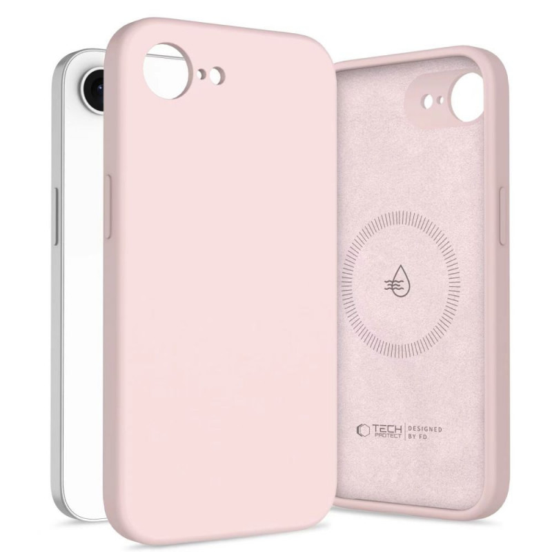 Θήκη Tech-Protect Silicone MagSafe για Apple iPhone 16e / 17e, ροζ μαργαριτάρι