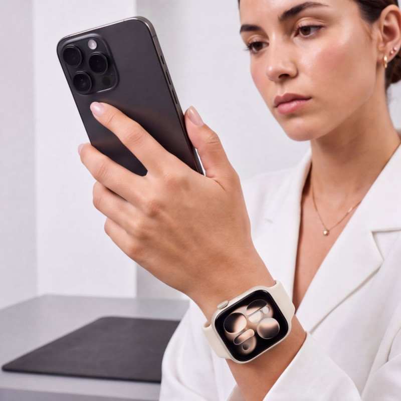 Tech-Protect Λουράκι Σιλικόνης για Apple Watch 8 / 9 / 10 / 11 / 12 / SE / Ultra 44/45/46/49 mm, Starlight