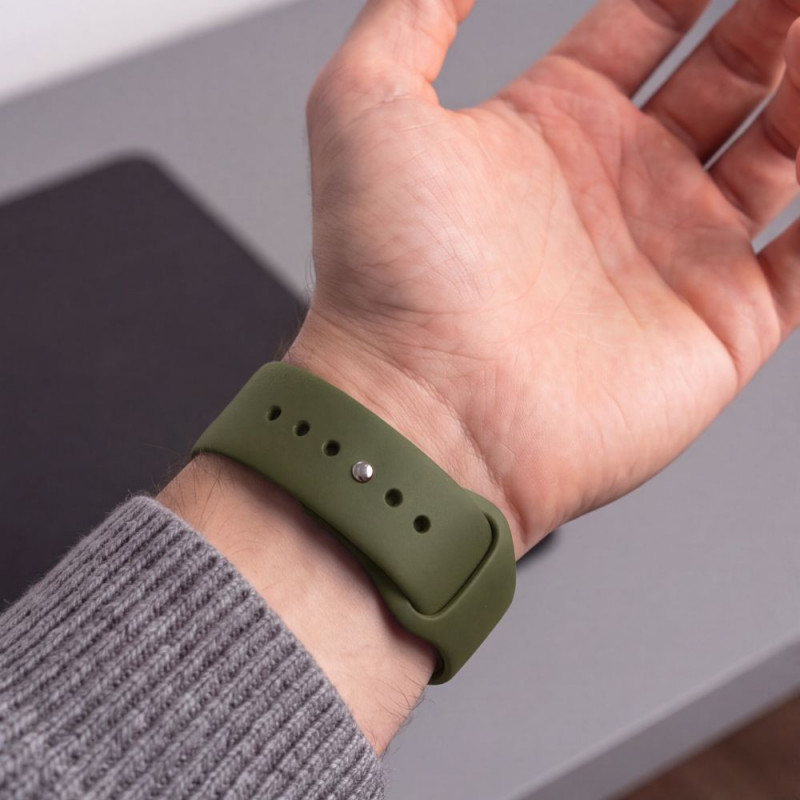 Tech-Protect Λουράκι σιλικόνης για Apple Watch 8 / 9 / 10 / 11 / 12 / SE / Ultra 44/45/46/49 mm, λαδί