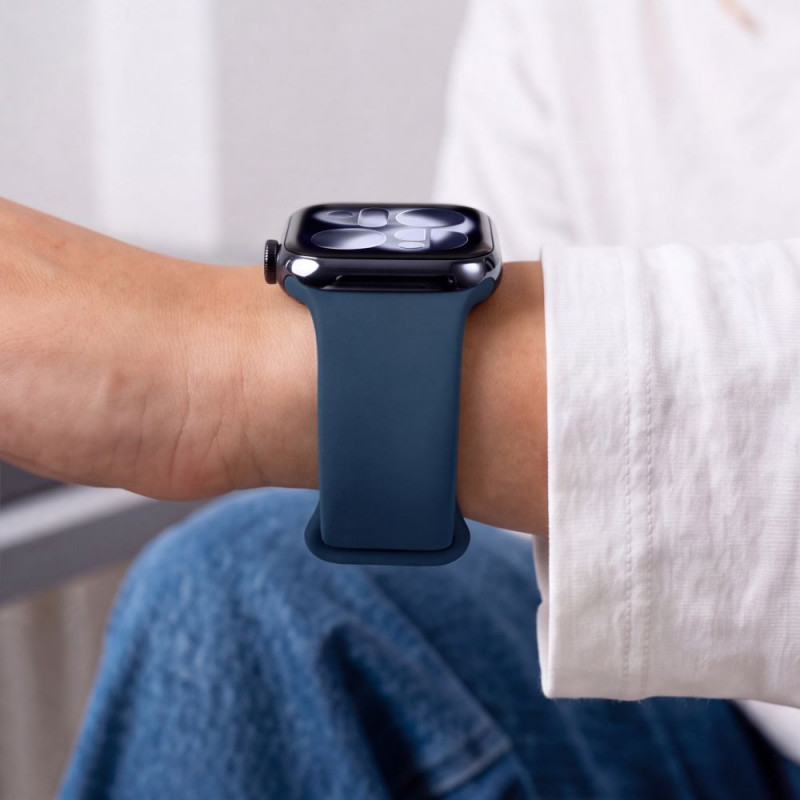 Tech-Protect Σιλικόνης Λουράκι για Apple Watch 8 / 9 / 10 / 11 / 12 / SE / Ultra 44/45/46/49 mm, Navy Blue