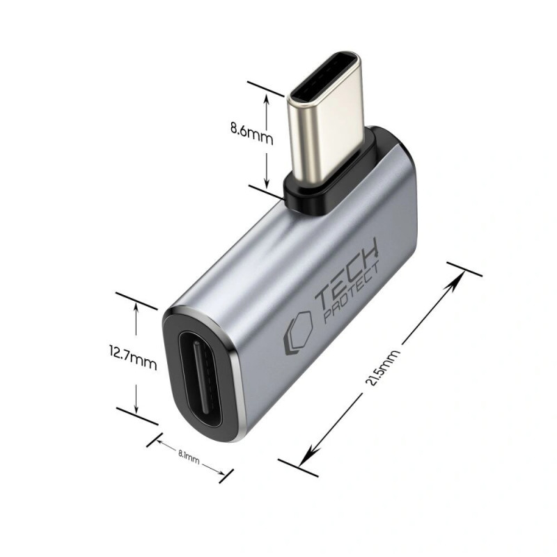 Tech-Protect UltraBoost AA01 Γωνιακός Προσαρμογέας USB-C, Γκρι