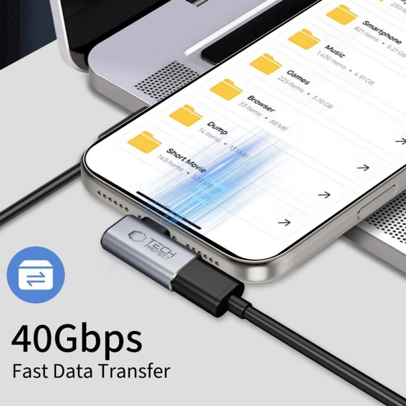 Tech-Protect UltraBoost AA01 Γωνιακός Προσαρμογέας USB-C, Γκρι