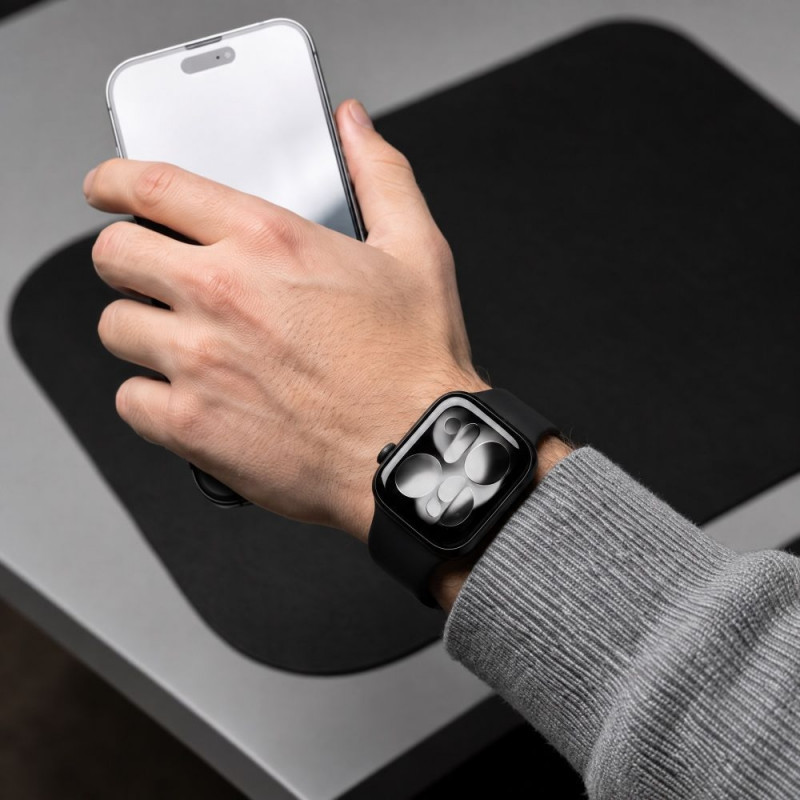 Tech-Protect Σιλικόνης Λουράκι για Apple Watch 8 / 9 / 10 / 11 / 12 / SE / Ultra 44/45/46/49 mm, Μαύρο
