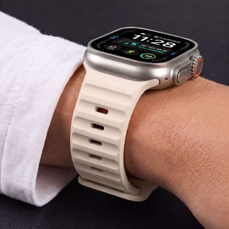 Tech-Protect Silicone Line Apple Watch 8 / 9 / 10 / 11 / 12 / SE / Ultra 44/45/46/49 mm Λουράκι, Stone