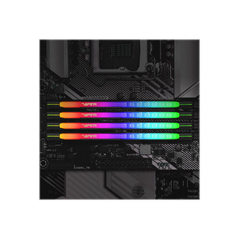 Patriot Extreme Performance Viper Steel RGB DDR4 DIMM 16 GB, DDR4-3200, μαύρη