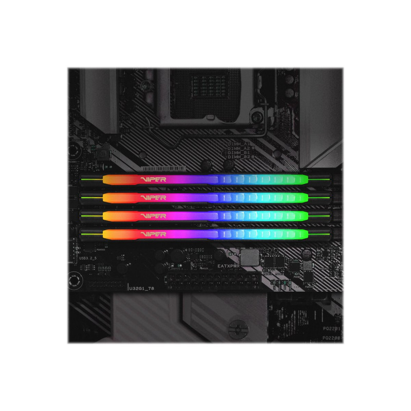 Patriot Extreme Performance Viper Steel RGB DDR4 DIMM 16 GB, DDR4-3200, μαύρη
