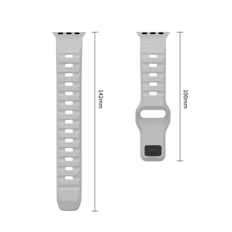 Tech-Protect Silicone Line Apple Watch 8 / 9 / 10 / 11 / 12 / SE / Ultra 44/45/46/49 mm Λουράκι, Lunar Grey