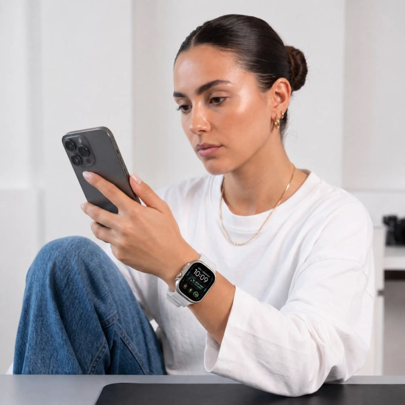 Tech-Protect Silicone Line Apple Watch 8 / 9 / 10 / 11 / 12 / SE / Ultra 44/45/46/49 mm Λουράκι, Lunar Grey