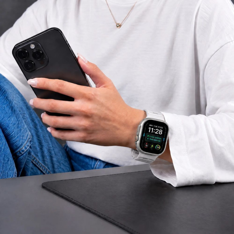 Tech-Protect Silicone Line Apple Watch 8 / 9 / 10 / 11 / 12 / SE / Ultra 44/45/46/49 mm Λουράκι, Lunar Grey
