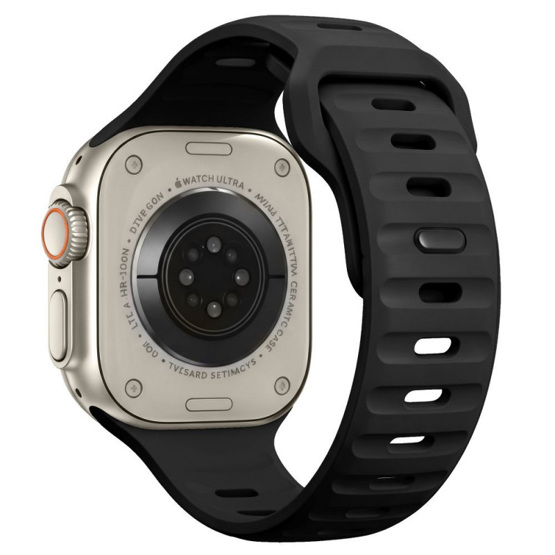 Tech-Protect Silicone Line Apple Watch 8 / 9 / 10 / 11 / 12 / SE / Ultra 44/45/46/49 mm Λουράκι, Μαύρο