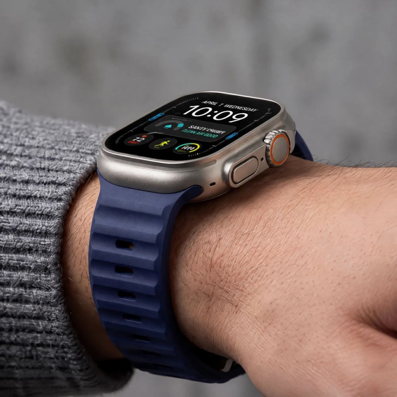 Tech-Protect Silicone Line Apple Watch 8 / 9 / 10 / 11 / 12 / SE / Ultra 44/45/46/49 mm Λουράκι, Atlantic Blue
