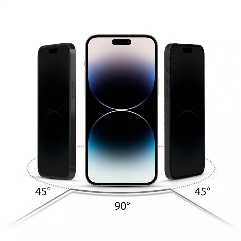 Tech-Protect Anti Spy Glass Pro+ Εμπιστευτικό Τζάμι από Σκληρυμένο Γυαλί για Apple iPhone 17e / 16e / 14 / 13 Pro / 13 (2 τεμ.), Μαύρο