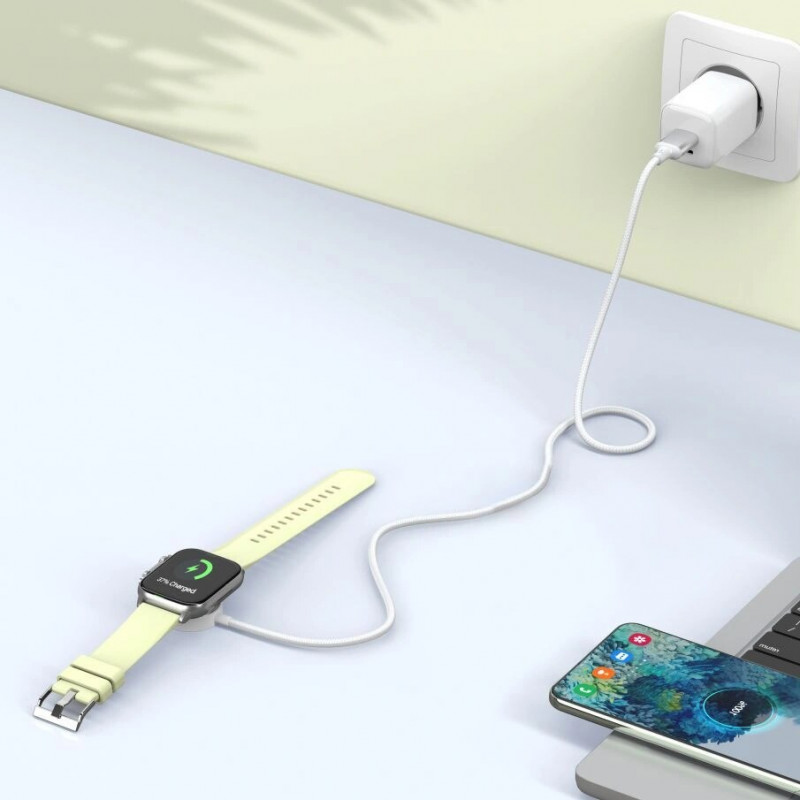 Tech-Protect MC02 UltraBoost Μαγνητικός Φορτιστής Καλώδιο USB-C 100 cm για Apple Watch, Λευκό
