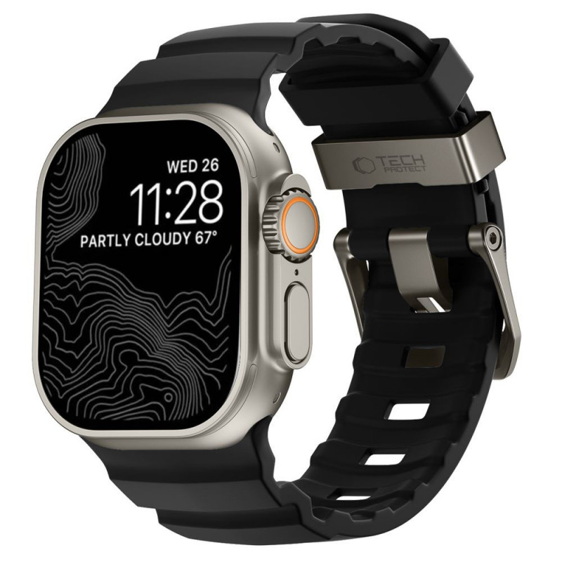 Tech-Protect Motion Apple Watch 8 / 9 / 10 / 11 / 12 / SE / Ultra 44/45/46/49 mm Λουράκι, Μαύρο