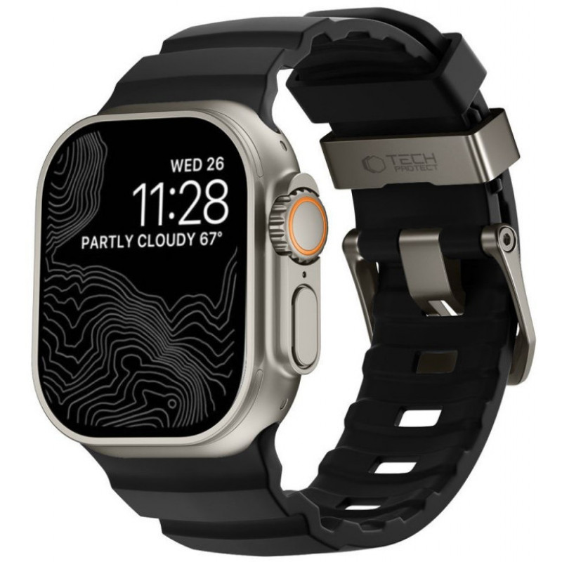 Tech-Protect Motion Apple Watch 8 / 9 / 10 / 11 / 12 / SE / Ultra 44/45/46/49 mm Λουράκι, Μαύρο