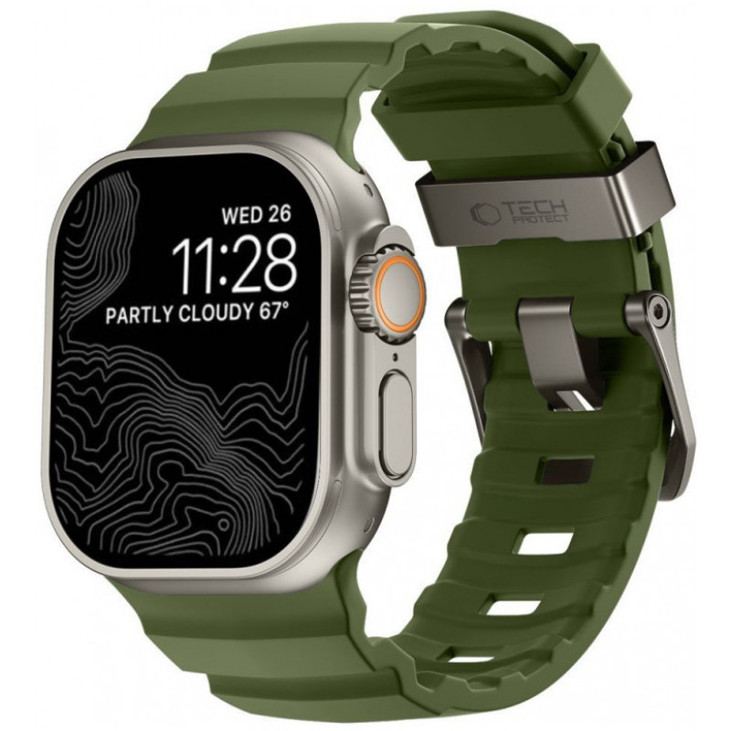 Tech-Protect Motion Apple Watch 8 / 9 / 10 / 11 / 12 / SE / Ultra 44/45/46/49 mm Λουράκι, Tactical Green