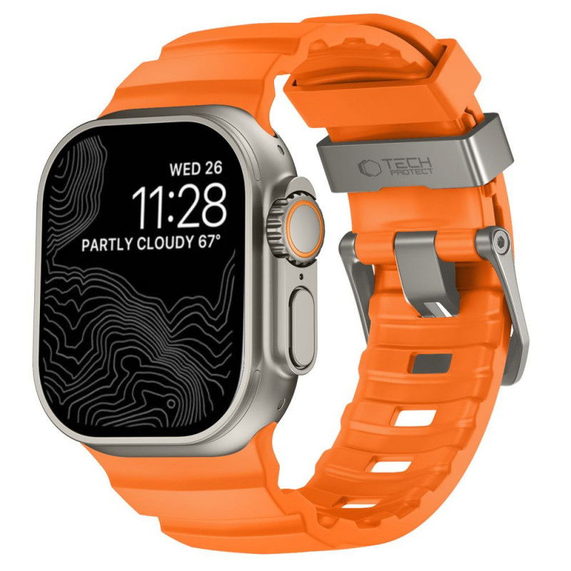 Tech-Protect Motion Apple Watch 8 / 9 / 10 / 11 / 12 / SE / Ultra 44/45/46/49 mm Λουράκι, Signal Orange