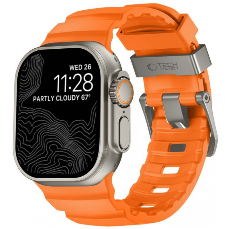 Tech-Protect Motion Apple Watch 8 / 9 / 10 / 11 / 12 / SE / Ultra 44/45/46/49 mm Λουράκι, Signal Orange