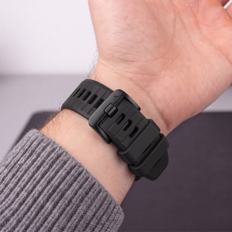 Tech-Protect Σιλικόνης Garmin Fenix 5 / 6 / 6 Pro / 7 / 8 / 8 Pro / E / 9 / 9 Pro 51 mm Λουράκι, Obsidian Black