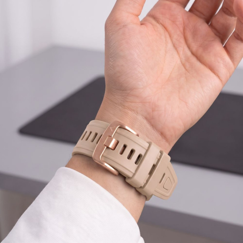 Tech-Protect Λουράκι ρολογιού από σιλικόνη για Garmin Fenix 5s / 5s Plus / 6s / 6s Pro / 7s / 8 / 9 / 9 Pro 43 mm, καρυδί