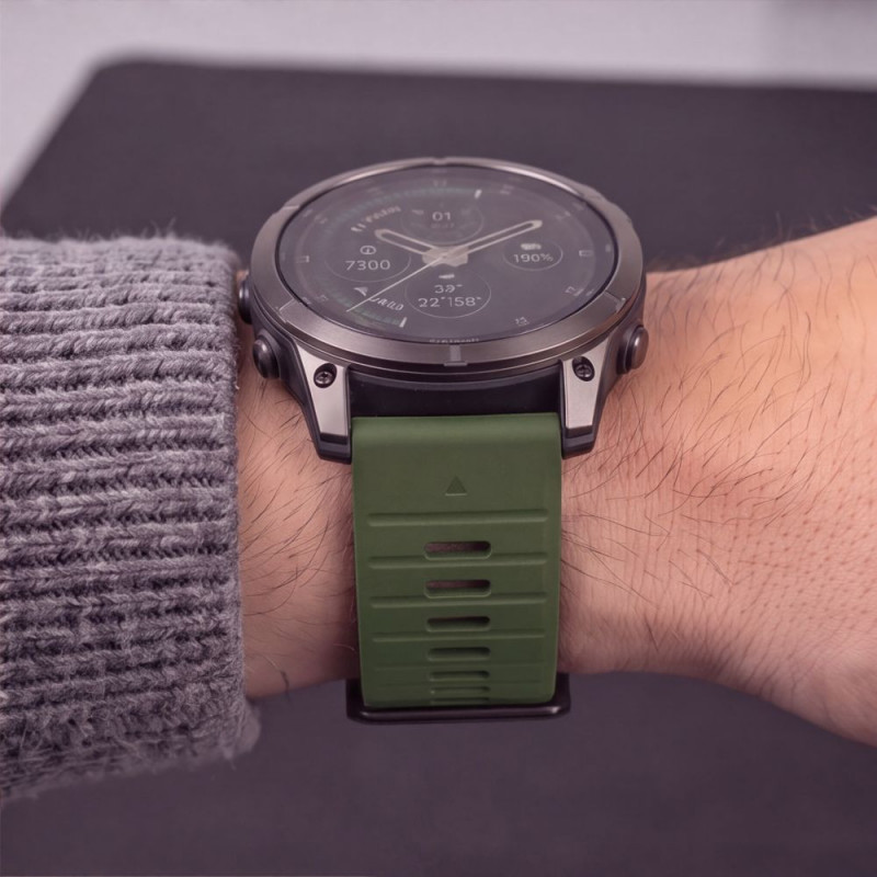 Tech-Protect Λουράκι ρολογιού από σιλικόνη για Garmin Fenix 5 / 6 / 6 Pro / 7 / 8 / 8 Pro / E / 9 / 9 Pro 47 mm, Military Green