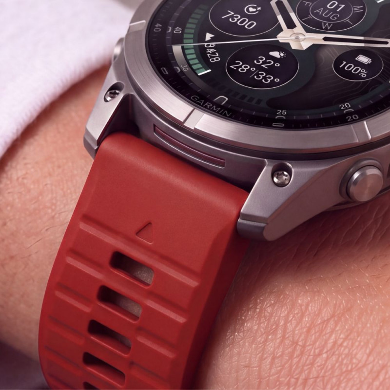 Tech-Protect Λουράκι ρολογιού από σιλικόνη για Garmin Fenix 5 / 6 / 6 Pro / 7 / 8 / 8 Pro / E / 9 / 9 Pro 47 mm, Crimson Red