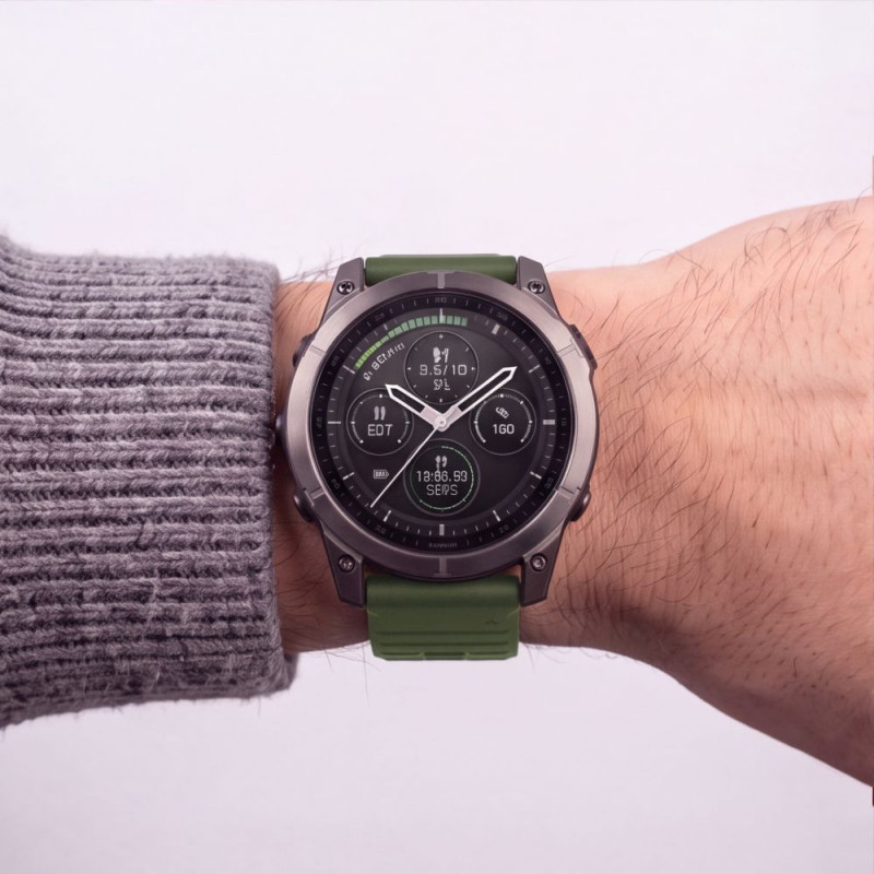 Tech-Protect Σιλικονούχο Λουράκι Ρολογιού για Garmin Fenix 5 / 6 / 6 Pro / 7 / 8 / 8 Pro / E / 9 / 9 Pro 51 mm, Military Green
