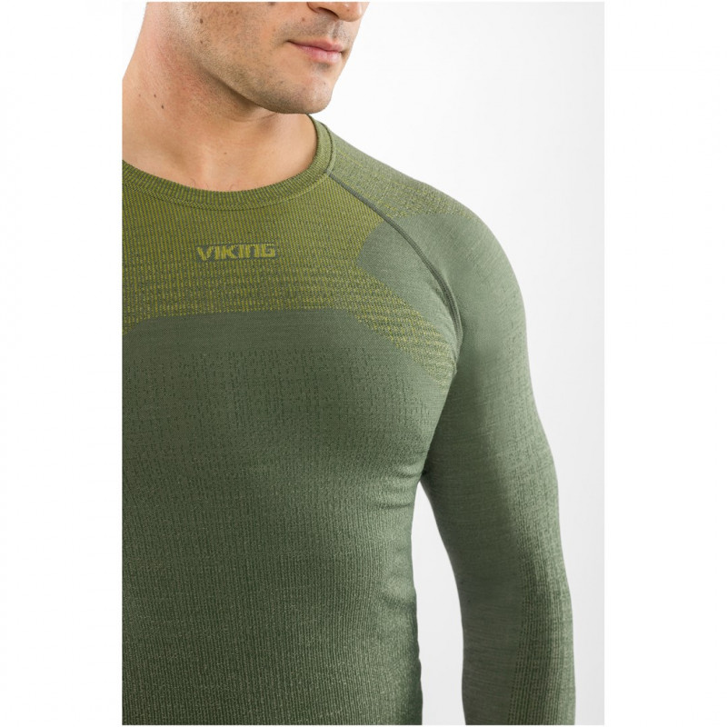 Viking Altis Man Set ανδρικό σετ θερμοεσωρούχων merino, σκούρο πράσινο, M