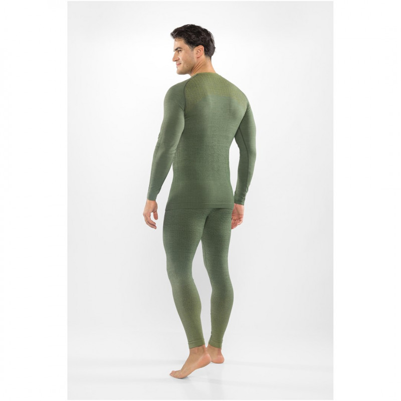 Viking Altis Man Set ανδρικό σετ θερμοεσωρούχων merino, σκούρο πράσινο, XL