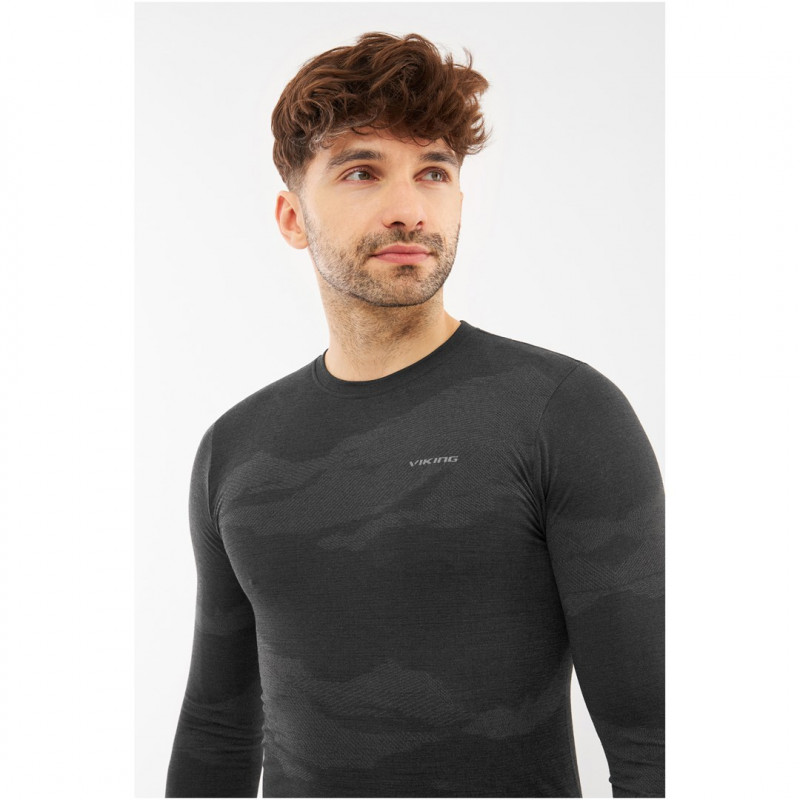Viking Meriboo Man Set ανδρικό σετ merino εσώρουχων, μαύρο, XL